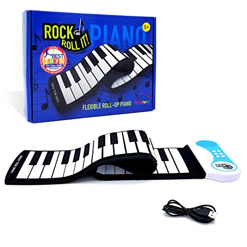 MUKIKIM Rock and Roll It Klavier Flexibel, komplett tragbar, 49 Standard-Tasten, batteriebetrieben oder per USB betrieben Astra Best Toy for Kids Award Gewinner von MUKIKIM
