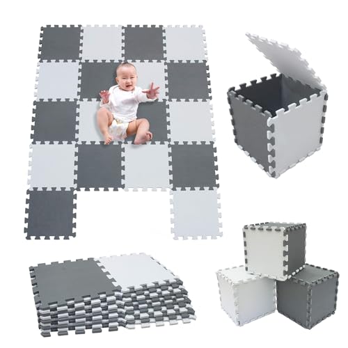 MUL-BOUTIQUE Baby Krabbeldecke, 30 x 30 cm, Schaumstoffmatte, 18-teilig, hergestellt aus EVA-Schaum, Interaktion zwischen Eltern und Kind möglich, das beste Spielzeug für Babys (C1) von MUL-BOUTIQUE