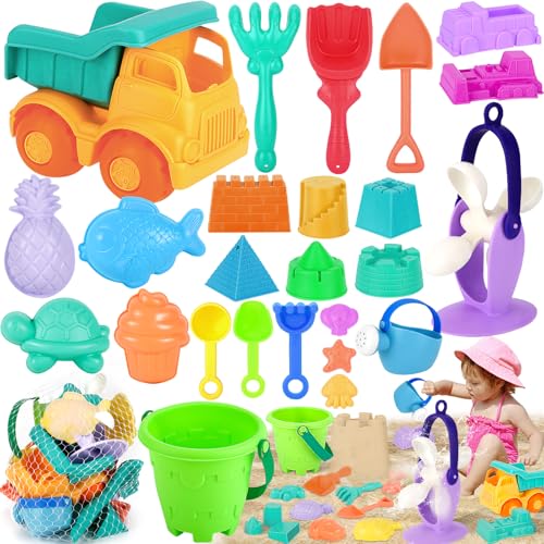 MULEVIP Sandspielzeug 25 Stück Sandspielzeug Set,Sandkasten Spielzeug,Sandspielzeug Junge,Sandspielzeug Mädchen,Sandformen,Strandspielzeug mit Wasserrad,Strandbuggy,Eimer,Netzbeutel für Age 2,3,4,5 MULEVIP Sandspielzeug 25 Stück Sandspielzeug Set,Sandkasten Spielzeug,Sandspielzeug Junge,Sandspielzeug Mädchen,Sandformen,Strandspielzeug mit Wasserrad,Strandbuggy,Eimer,Netzbeutel für Age 2,3,4,5 von MULEVIP