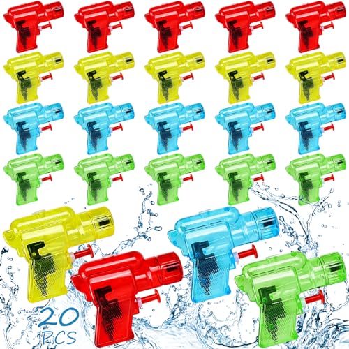 MULEVIP Wasserpistole Klein 20 Stück Mini Wasserpistole,Wasserpistole Kinder,Kleine Wasserpistole,Mini Wasserpistolen für Jungen & Mädchen Mitgebsel für Kindergeburtstag,Gastgeschenke,Pool von MULEVIP