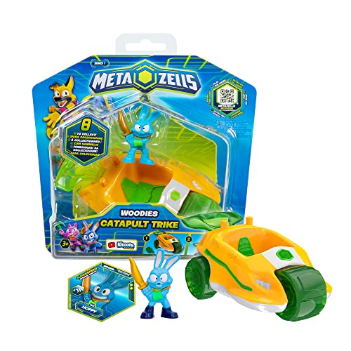 METAZELLS Imc toys Catapult-Trike Orange + Figur Hoppy S1 + 1 Karte, explosive Eichel, Spielzeug Geschenk für Jungen und Mädchen + 3 Jahre von METAZELLS Imc toys