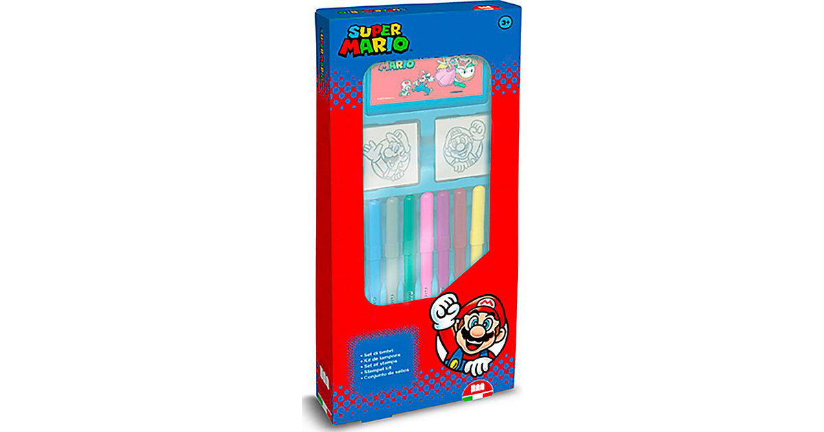 2er Stempel Set Super Mario mit Stiften von MULTIPRINT