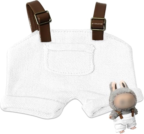 Kleidung für Labubu (NO Doll) - Overalls Kostüm für Labubu, Kawaii Outfits für 17 cm große Puppen, niedlicher Overall, sportlicher Stil (Weiß) von MUMQAQ