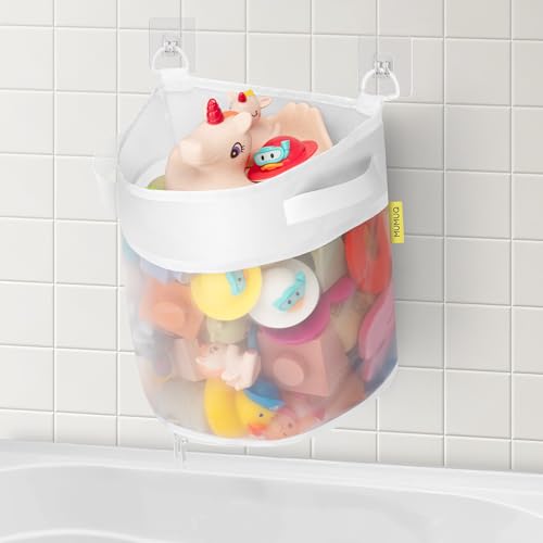 Badewannenspielzeug Aufbewahrung, Badespielzeug-Netz, Netztasche Sandspielzeug, Badewanne Aufbewahrung für Badespielzeug, Babybett Organizer, Wannenablage, Badewannenspielzeug Hängeorganizer Tasche von MUMUQ
