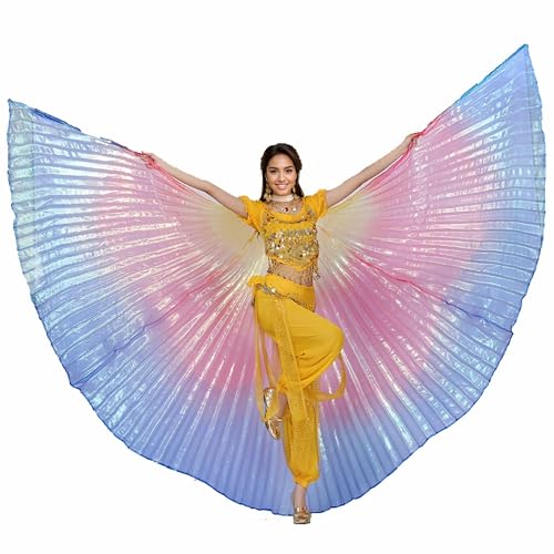 MUNAFIE Bunte Flügel Isis Wings Erwachsene Bauchtanz Kostüm Damen Halloween Kostüm Damen Bauchtanz Flügel für Karneval Cosplay 0#Gelb-Rot-Blau MUNAFIE Bunte Flügel Isis Wings Erwachsene Bauchtanz Kostüm Damen Halloween Kostüm Damen Bauchtanz Flügel für Karneval Cosplay 0#Gelb-Rot-Blau von MUNAFIE