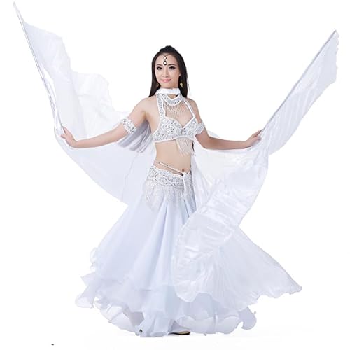 MUNAFIE Bunte Flügel Isis Wings Erwachsene Bauchtanz Kostüm Damen Halloween Kostüm Damen Bauchtanz Flügel für Karneval Cosplay 11#Satinweiß MUNAFIE Bunte Flügel Isis Wings Erwachsene Bauchtanz Kostüm Damen Halloween Kostüm Damen Bauchtanz Flügel für Karneval Cosplay 11#Satinweiß von MUNAFIE