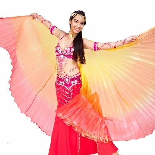 MUNAFIE Bunte Flügel Isis Wings Erwachsene Bauchtanz Kostüm Damen Halloween Kostüm Damen Bauchtanz Flügel für Karneval Cosplay 3#Gelb-Orange-Rot MUNAFIE Bunte Flügel Isis Wings Erwachsene Bauchtanz Kostüm Damen Halloween Kostüm Damen Bauchtanz Flügel für Karneval Cosplay 3#Gelb-Orange-Rot von MUNAFIE