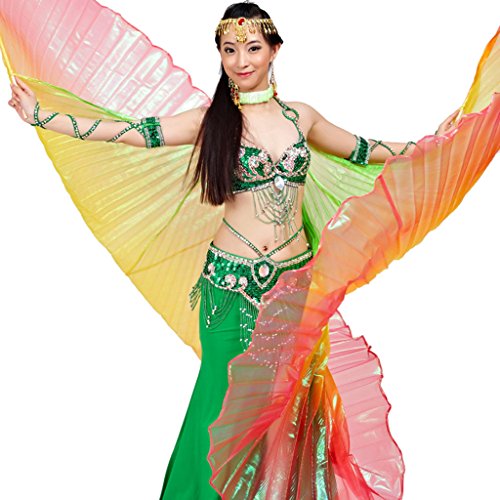 MUNAFIE Bunte Flügel Isis Wings Erwachsene Bauchtanz Kostüm Damen Halloween Kostüm Damen Bauchtanz Flügel für Karneval Cosplay 6#Grün-Gelb-Rot MUNAFIE Bunte Flügel Isis Wings Erwachsene Bauchtanz Kostüm Damen Halloween Kostüm Damen Bauchtanz Flügel für Karneval Cosplay 6#Grün-Gelb-Rot von MUNAFIE