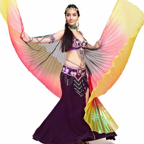 MUNAFIE Bunte Flügel Isis Wings Erwachsene Bauchtanz Kostüm Damen Halloween Kostüm Damen Bauchtanz Flügel für Karneval Cosplay 9#Grün-Rot-Gelb MUNAFIE Bunte Flügel Isis Wings Erwachsene Bauchtanz Kostüm Damen Halloween Kostüm Damen Bauchtanz Flügel für Karneval Cosplay 9#Grün-Rot-Gelb von MUNAFIE