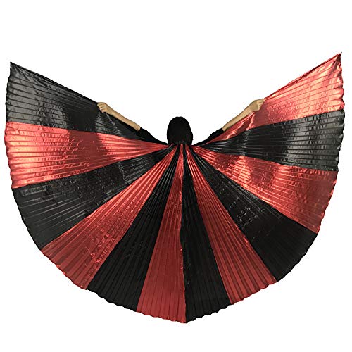 MUNAFIE Spleißfarbe Flügel Isis Wings Erwachsene Bauchtanz Kostüm Damen Halloween Kostüm Damen Bauchtanz Flügel für Karneval Cosplay Schwarz Rot MUNAFIE Spleißfarbe Flügel Isis Wings Erwachsene Bauchtanz Kostüm Damen Halloween Kostüm Damen Bauchtanz Flügel für Karneval Cosplay Schwarz Rot von MUNAFIE
