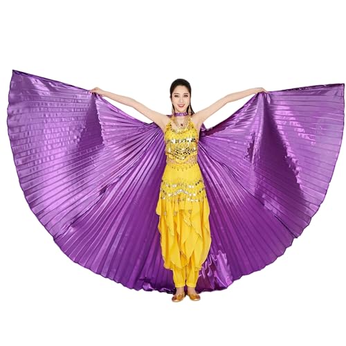 MUNAFIE Unisex Isis Flügel für Erwachsene Bauchtanz Flügel Umhang mit Stöcke Halloween Kostüm Bauchtanz Kostüm Damen für Karneval Cosplay Party Lila MUNAFIE Unisex Isis Flügel für Erwachsene Bauchtanz Flügel Umhang mit Stöcke Halloween Kostüm Bauchtanz Kostüm Damen für Karneval Cosplay Party Lila von MUNAFIE