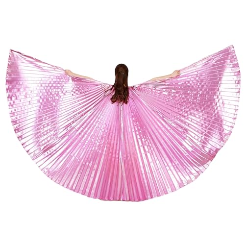 MUNAFIE Unisex Isis Flügel für Erwachsene Bauchtanz Flügel Umhang mit Stöcke Halloween Kostüm Bauchtanz Kostüm Damen für Karneval Cosplay Party Rosa MUNAFIE Unisex Isis Flügel für Erwachsene Bauchtanz Flügel Umhang mit Stöcke Halloween Kostüm Bauchtanz Kostüm Damen für Karneval Cosplay Party Rosa von MUNAFIE