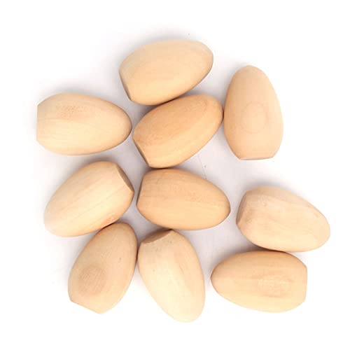 MUNEFE 10Pcs Wooden Craft Eggs, Wooden Fake Eggs, Wooden Faux Eggs, Suitable for Photography, Dining Tables, Poultry Stalls, Etc (S 3 to 5 Persons) von MUNEFE