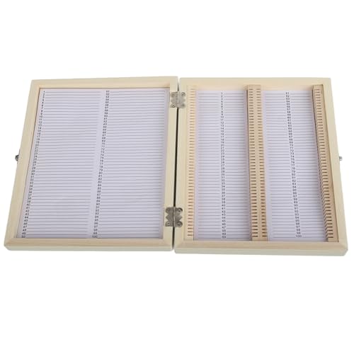 MUNEFE Holzschlittenspeicherbox, Glasschlittenspeicher, Mikroskop -Schieber -Holzbox für die Scheibensammlung (100pcs) geeignet von MUNEFE