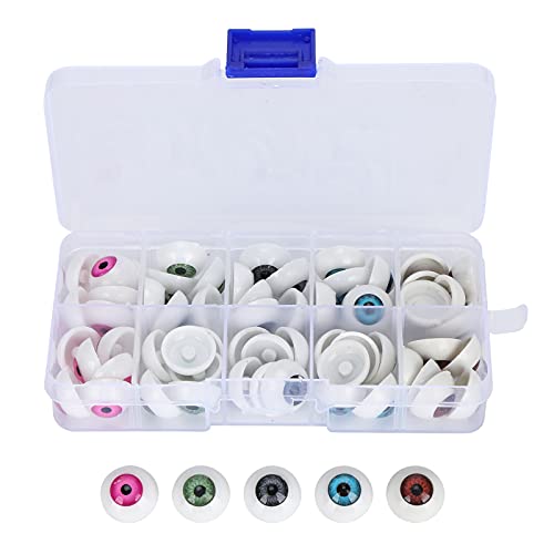 MUNEFE Plastikpuppe Augäpfel, farbenfrohe Puppenaugen, Augäpfel für Handwerk, geeignet für Puppen, Marionetten, Nähen und Kunstprojekte für Häkel (16MM60 per Box) von MUNEFE