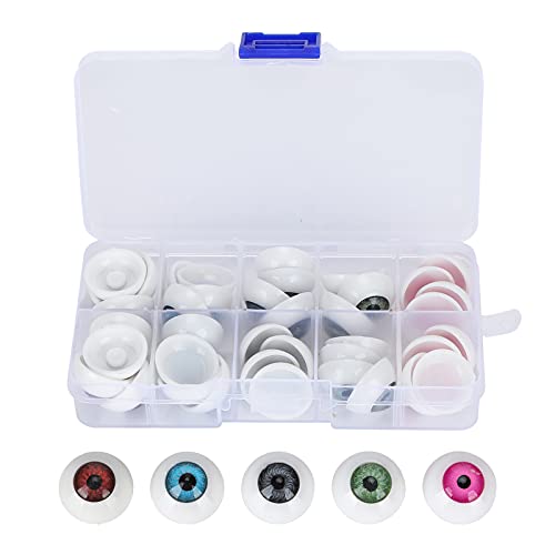 MUNEFE Plastikpuppe Augäpfel, farbenfrohe Puppenaugen, Augäpfel für Handwerk, geeignet für Puppen, Marionetten, Nähen und Kunstprojekte für Häkel (20MM40 per Box) von MUNEFE