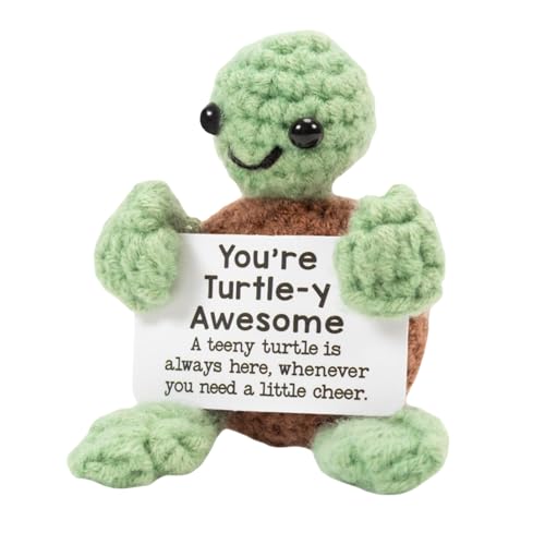 MUNSKT 1 Stück Plüschtier Schildkröte, positiv, handgestrickt, Tierhäkeln, emotionale Unterstützung, Haken für Kinder von MUNSKT