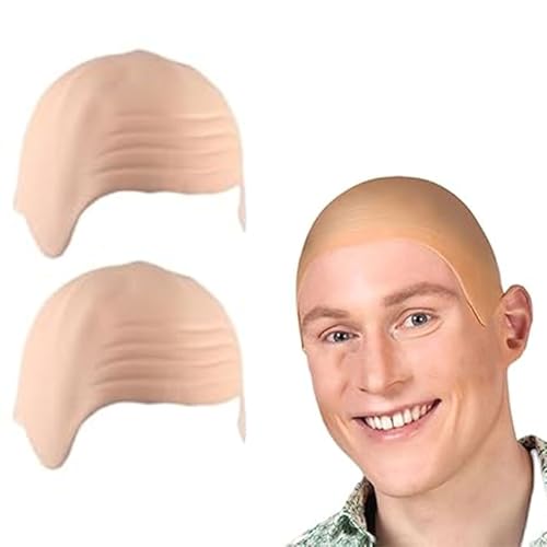 MUNSKT 2 Stück Glatzenschädelkappe, dicke Haut, Schädel-Perücke, Kostüm-Zubehör, für Halloween, Make-up, Cosplay, Cosplay, Zubehör, , für Kinder und Erwachsene, Uni MUNSKT 2 Stück Glatzenschädelkappe, dicke Haut, Schädel-Perücke, Kostüm-Zubehör, für Halloween, Make-up, Cosplay, Cosplay, Zubehör, , für Kinder und Erwachsene, Uni von MUNSKT