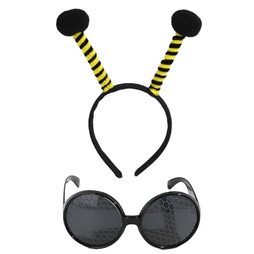 MUNSKT 2 Stück Schmetterlingsantenne und schwarze Eyeglasses Bug Antenna Stirnband Butterfly Kostüm Zubehör Cosplay Party Zubehör (BlueA) von MUNSKT