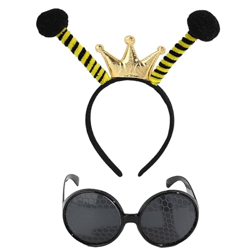 MUNSKT 2 Stück Schmetterlingsantenne und schwarze Eyeglasses Bug Antenna Stirnband Schmetterling Kostüm Zubehör Cosplay Party Zubehör (BlauB) von MUNSKT