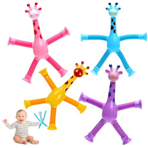 MUNSKT 4 Stück Teleskop Saugnapf Giraffe Spielzeug, Pop Röhren Sensorisches Giraffen Spielzeug, Fidget Röhren Telescopic Suction Cup Giraffe Toy, Stressabbau Spielzeug für Kinder und Erwachsene MUNSKT 4 Stück Teleskop Saugnapf Giraffe Spielzeug, Pop Röhren Sensorisches Giraffen Spielzeug, Fidget Röhren Telescopic Suction Cup Giraffe Toy, Stressabbau Spielzeug für Kinder und Erwachsene von MUNSKT