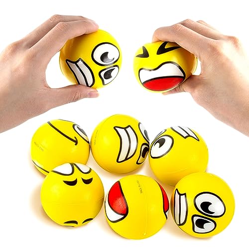 MUNSKT 6 Stück Lustige Gesichts-Squeeze Ball, sensorisches Spielzeug, beruhigende Handbewegungen für Kinder, Erwachsene, Angst, Nervosität, Zappelmanagement von MUNSKT