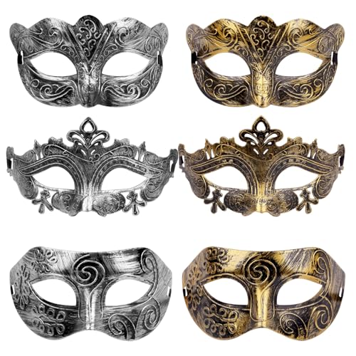 MUNSKT 6 Stück Venezianische Maskerade Maske Maskerade Gesichtsmaske Masken Männer Roman Centurion Gladiator Sparticus für Kostümball,Party, Maskenball,Maskerade Karneval Party Maske MUNSKT 6 Stück Venezianische Maskerade Maske Maskerade Gesichtsmaske Masken Männer Roman Centurion Gladiator Sparticus für Kostümball,Party, Maskenball,Maskerade Karneval Party Maske von MUNSKT