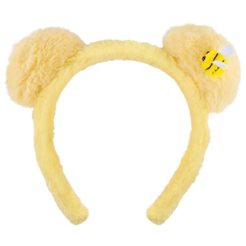 MUNSKT Bärenohren Haarreif Cosplay Stirnband Headband Gelbes Bärenohren Plüsch Hairhoop, Kopfschmuck Für Damen, Herren & Kinder, Haarschmuck Zu Halloween, Fasching & Karneval MUNSKT Bärenohren Haarreif Cosplay Stirnband Headband Gelbes Bärenohren Plüsch Hairhoop, Kopfschmuck Für Damen, Herren & Kinder, Haarschmuck Zu Halloween, Fasching & Karneval von MUNSKT