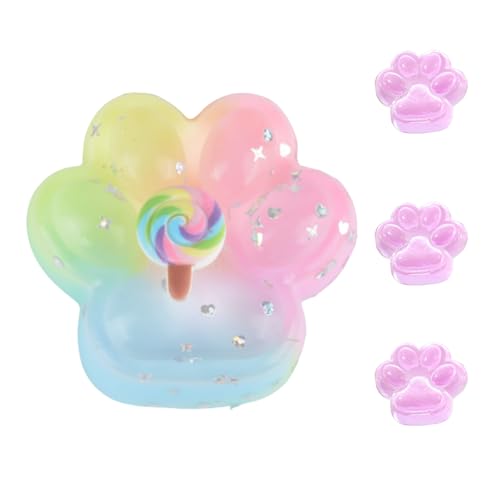 MUNSKT Set mit 2 Katzenpfotenspielzeugen, 1 Katzenpfote in Regenbogen-Gelee + 3 Mini-Klauen, Stressabbau, Angstentspannung, sensorisches Spielzeug MUNSKT Set mit 2 Katzenpfotenspielzeugen, 1 Katzenpfote in Regenbogen-Gelee + 3 Mini-Klauen, Stressabbau, Angstentspannung, sensorisches Spielzeug von MUNSKT