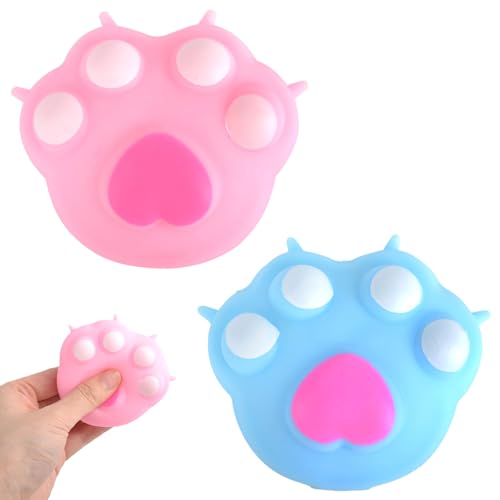 MUNSKT Squishy Pfote, 2 Stück Taba Squishy , Mehl-ähnliches Material, Katzenpfoten Squishy für Angst Linderung,, Party Favors und Büro Schreibtisch Dekor von MUNSKT