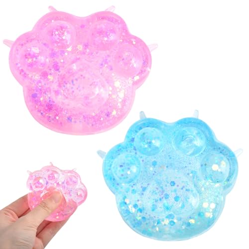 MUNSKT Squishy Pfote, 2 Stück Taba Squishy für Kinder & Erwachsene, Aurora Malteser, Katzenpfoten Squishy für Angst Linderung,, Party Favors und Büro Schreibtisch Dekor von MUNSKT