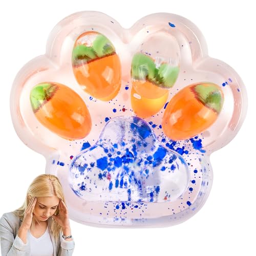 MUNSKT Squishy Riesenpfotenspielzeug, Katzenpfotenspielzeug, Anti-Stress, Squishy Toy zum Zusammendrücken in Form von Katzenpfoten, Spielzeug für große Katzen, Fidget Toys für (Karrot) von MUNSKT