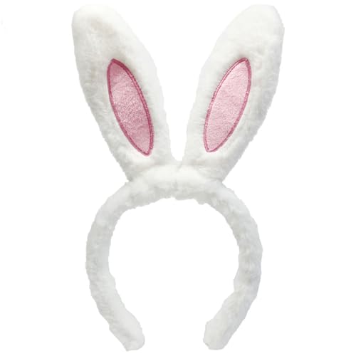 MUNSKT Weißes und pinkes Hasenohren-Stirnband, niedlich, Kaninchen-Plüschohren, Kostümzubehör, Ostern, Halloween, Party, Weihnachten, Cosplay, Valentinstag MUNSKT Weißes und pinkes Hasenohren-Stirnband, niedlich, Kaninchen-Plüschohren, Kostümzubehör, Ostern, Halloween, Party, Weihnachten, Cosplay, Valentinstag von MUNSKT