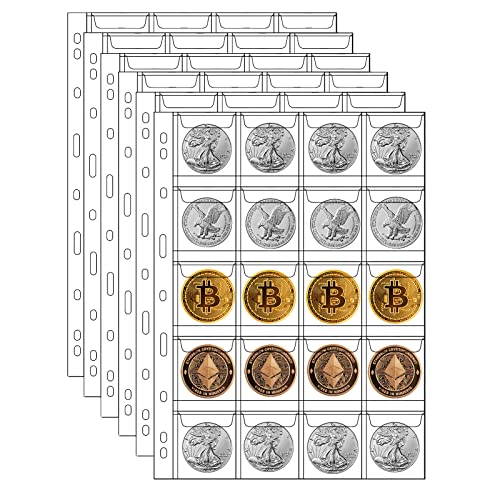 MUROAD Münzhüllen, 200 Tasche Münz-Aufbewahrung für Münzen bis Ø 44 mm - 10er Pack von MUROAD
