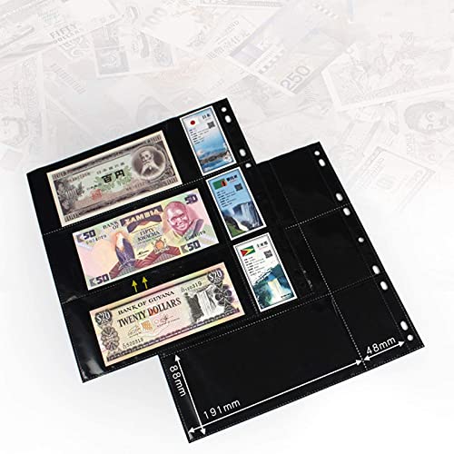 MUROAD 3-Tasche Währung Seiten, 10 Seiten 60 Taschen Bill Holders Refill-Blätter für Sammler, 9 Löcher Füller Hülsen für das Sammeln Binder Supplies MUROAD 3-Tasche Währung Seiten, 10 Seiten 60 Taschen Bill Holders Refill-Blätter für Sammler, 9 Löcher Füller Hülsen für das Sammeln Binder Supplies von MUROAD