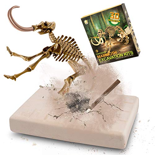 MUSCCCM Mammut Ausgrabungsset für Kinder, Dino Spielzeug, 3D-Skelett Dinosaur Modell Dino Ausgrabungsset, Dino Party Kindergeburtstag Spiele, Dino Geschenk Mitgebsel Kindergeburtstag Junge von MUSCCCM