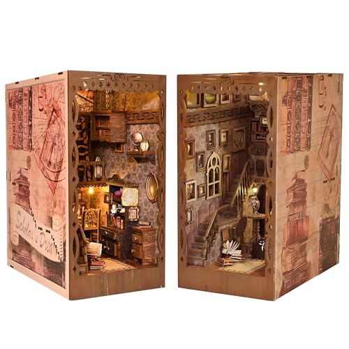 MUSEGDN DIY Miniatur Book Nook Kit mit LED-Lichtern, 3D Holzpuzzle Puppenhaus Buch Nook Bücherregaleinsatz, ideal zum Basteln und Wohnkultur, perfekte Book Nook Kits für Erwachsene MUSEGDN DIY Miniatur Book Nook Kit mit LED-Lichtern, 3D Holzpuzzle Puppenhaus Buch Nook Bücherregaleinsatz, ideal zum Basteln und Wohnkultur, perfekte Book Nook Kits für Erwachsene von MUSEGDN