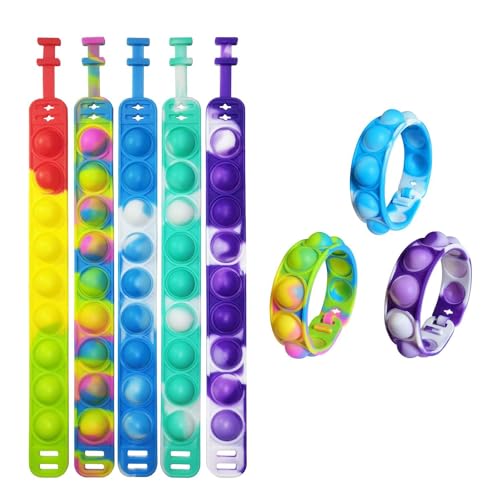 5 Stück Fidget Toy Armband,Pop Bubble Fidget Armband Spielzeug,Fidget Toys Set,Multicolor Armband Kinder Set,Sensory Toy für Kinder Erwachsene mit Autismus 5 Stück Fidget Toy Armband,Pop Bubble Fidget Armband Spielzeug,Fidget Toys Set,Multicolor Armband Kinder Set,Sensory Toy für Kinder Erwachsene mit Autismus von MUSELK