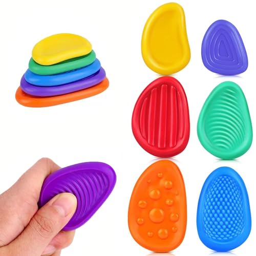 9 Stück Fidget Toys Sensory Stones,Fidget Toys Stressabbau Spielzeug Sensorische Stone, Emotional Beruhigendes Spielzeug, Sensory Stones ,Stressberuhigendes Für Kinder Erwachsene von MUSELK