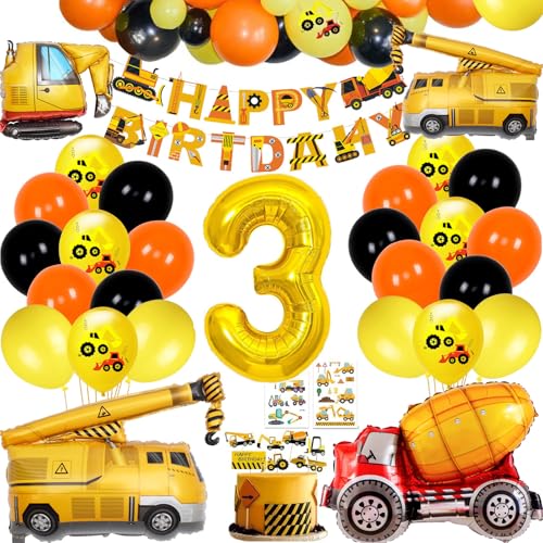 Bau Geburtstag Party Supplies 3 Jahre alt, Bau Ballons Bau Party Ballon Girlande Kit für Bau Quarantäne Party Dekorationen Bau Geburtstag Party Supplies 3 Jahre alt, Bau Ballons Bau Party Ballon Girlande Kit für Bau Quarantäne Party Dekorationen von MUSELK