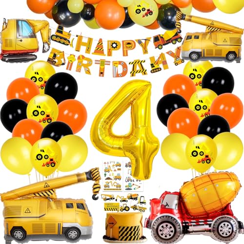 Bau Geburtstag Party Supplies 4 Jahre alt, Bau Ballons Bau Party Ballon Girlande Kit für Bau Quarantäne Party Dekorationen Bau Geburtstag Party Supplies 4 Jahre alt, Bau Ballons Bau Party Ballon Girlande Kit für Bau Quarantäne Party Dekorationen von MUSELK