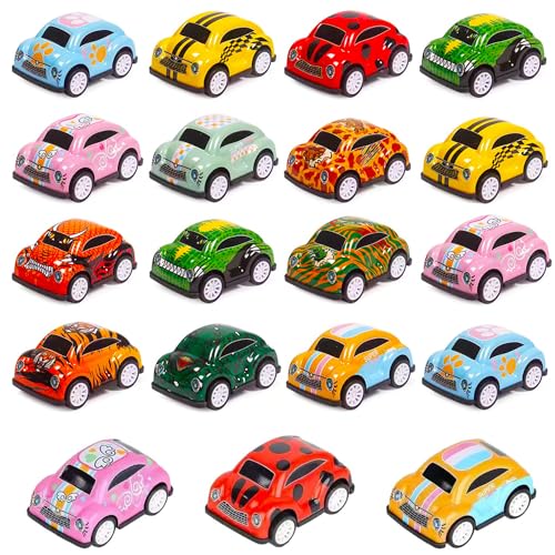 MUSELK 16 Stück Stunt Spielzeugauto,Springendes Trägheits-Stunt-Auto, Mini Auto Set Rennauto Aufziehautos für Kleinkinder Mädchen Jungen Spielzeug von MUSELK