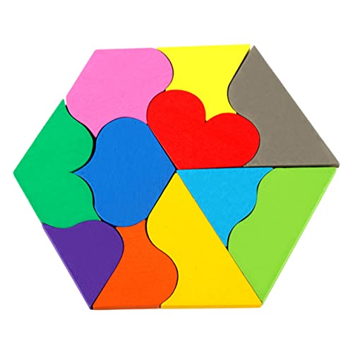 1Satz Holzpuzzle Herzform für Teiliges Rätselspielzeug aus Hochwertigem Holz Interaktive Gehirntraining Aktivität für Jungen und Sicher mit Wasserbasierter Farbe von MUSISALY