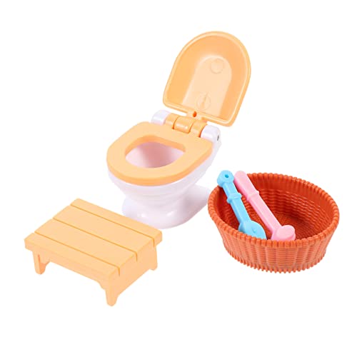 3 Stück Teiliges Badezimmermöbel Set aus Holz Mini Möbel für Puppenhaus für Kreative Rollenspiele und Kindliche Fantasie 3 Stück Teiliges Badezimmermöbel Set aus Holz Mini Möbel für Puppenhaus für Kreative Rollenspiele und Kindliche Fantasie von MUSISALY