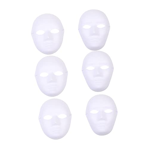 6 Stück Diy Weiße Maske für Maskerade Party Handgemalte Gesichtsmaske Papiermaske für Männer und Frauen Kreative Bastel Accessoires für Festtagsdekoration von MUSISALY