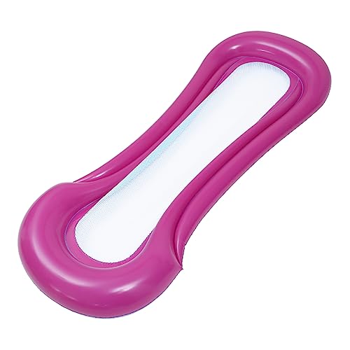 MUSISALY Aufblasbare Netzhängematte Rotes Schwebebett belüftete Beckenauflage Pool-Spiel schweben Floas aufblasbarer Sitz Inflatable Chair faltbares Poolbett rotes schwimmendes Pad PVC von MUSISALY