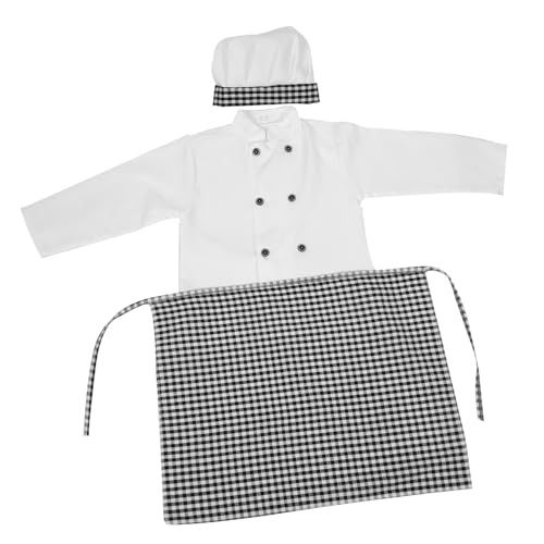 MUSISALY 1 Satz Kochuniform für Kleinkinder Kinderschürzen weiße schürzen für erwachsene Kinderküche kochjacke kinderkochmütze Koch-Rollenspielkostüm Kochkleidung Polyester von MUSISALY