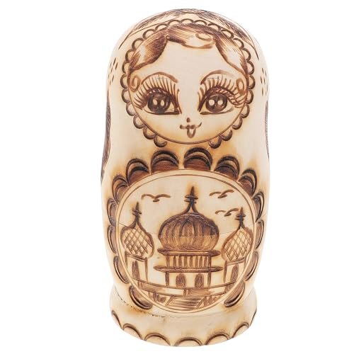 MUSISALY Handgefertigte Unbemalte Matrjoschka-Puppen Russische Tradition Holz Nesting Toys Für Jungen Bausatz von MUSISALY