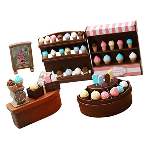 MUSISALY 1 Satz Mini-Eisdiele für kinderspielzeug gastgeschenke Weihnachten adventsgeschenke weihnsgeschenke Anzeige Puppe Mini-Eisvitrine Eisdielen-Ornament Plastik von MUSISALY