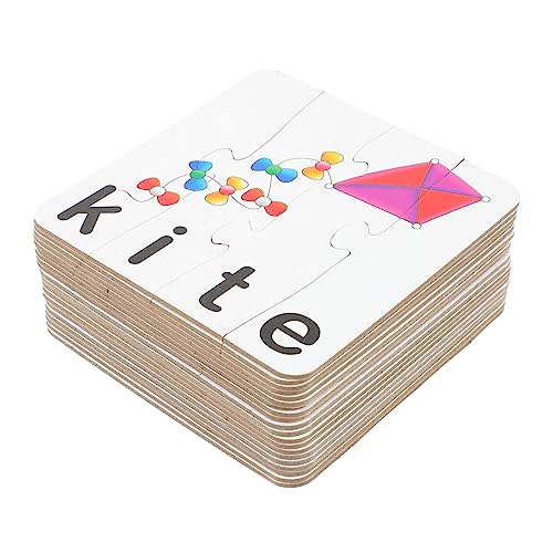 MUSISALY 1 Satz Wörter Rätsel Wortbildungsspielzeug Alphabet-Matching-Puzzle Lernspielzeug Kinderwort Kognitives Buchstaben-Puzzle- Wörter Lernkarten Papier Weiß von MUSISALY